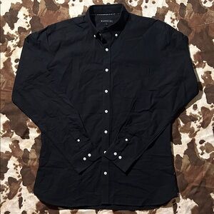 American Tall Black Long Sleeve Dress Shirt L/T